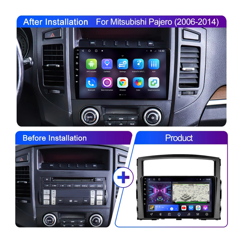 Mitsubishi Pajero 2006-2014 Apple Carplay Car Stereo Android Radio GPS NZ Maps