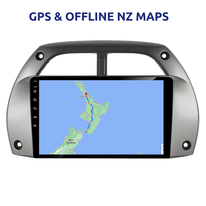 Toyota RAV4 2000-2005 Stereo NZ GPS Maps Apple Carplay Android Auto GPS 9"