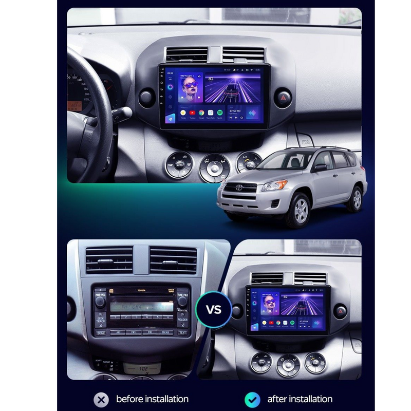 Toyota RAV4 2007-2013 Apple Carplay Car Stereo Android 11 Radio GPS NZ Maps