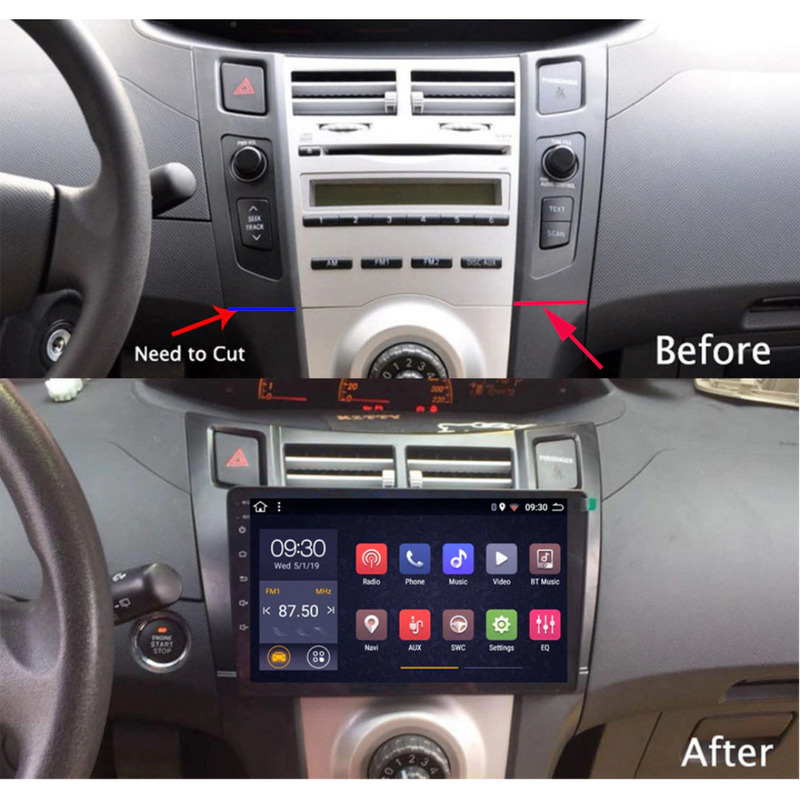 Toyota Vitz Yaris 2005-2012 Apple Carplay Car Stereo Android Radio GPS NZ Maps